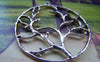 Accessories - 10 Pcs Of Antique Silver Filigree Tree Round Pendants Charms 40mm A1356