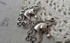Accessories - 10 Pcs Of Antique Silver Filigree Unicorn Charms 20x38mm A6698