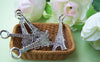 Accessories - 10 Pcs Of Antique Silver Flat Eiffel Tower Charms Pendants 12x32mm A1455