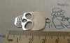 Accessories - 10 Pcs Of Antique Silver Flat Skull Charms 22x31mm A6452