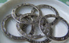Accessories - 10 Pcs Of Antique Silver Flower And Leaf Circle Ring Charms 32mm A3477