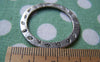 Accessories - 10 Pcs Of Antique Silver Flower And Leaf Circle Ring Charms 32mm A3477