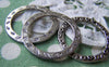 Accessories - 10 Pcs Of Antique Silver Flower And Leaf Circle Ring Charms 32mm A3477