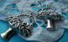 Accessories - 10 Pcs Of Antique Silver Flower Basket Pendants Charms 23x30mm A1109