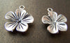 Accessories - 10 Pcs Of Antique Silver Flower Charms 17x19mm A1058