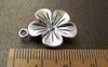 Accessories - 10 Pcs Of Antique Silver Flower Charms 17x19mm A1058