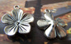 Accessories - 10 Pcs Of Antique Silver Flower Charms 17x19mm A1058
