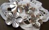 Accessories - 10 Pcs Of Antique Silver Flower Charms 17x19mm A1058