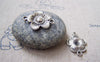 Accessories - 10 Pcs Of Antique Silver Flower Connector Charms 17x23mm  A2887