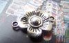 Accessories - 10 Pcs Of Antique Silver Flower Connector Charms 17x23mm  A2887