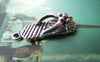 Accessories - 10 Pcs Of Antique Silver Flower Flip Flop Charms 10x21mm A3277