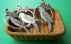 Accessories - 10 Pcs Of Antique Silver Flower Parrot Ring Charms 15x28mm A820