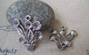 Accessories - 10 Pcs Of Antique Silver Flower Pot Charms 20x26mm A3129