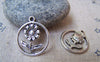 Accessories - 10 Pcs Of Antique Silver Flower Ring Charms 18x21mm A972