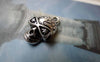 Accessories - 10 Pcs Of Antique Silver Flower Skull Charms 12x16mm A6377