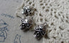 Accessories - 10 Pcs Of Antique Silver Flower Skull Charms 12x16mm A6377