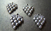 Accessories - 10 Pcs Of Antique Silver Grape Charms Pendants 14x19mm A5393