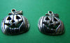 Accessories - 10 Pcs Of Antique Silver Halloween Pumpkin Charms 16x18mm A1087