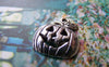Accessories - 10 Pcs Of Antique Silver Halloween Pumpkin Charms 16x18mm A1087