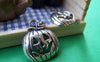 Accessories - 10 Pcs Of Antique Silver Halloween Pumpkin Charms 16x18mm A1087