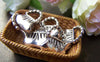 Accessories - 10 Pcs Of Antique Silver Handbag Charms Pendants 15mm A845