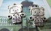 Accessories - 10 Pcs Of Antique Silver Happy Girl Charms Double Sided 25mm A1527