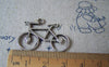 Accessories - 10 Pcs Of Antique Silver Heart Bike Bicycle Charms 23x31mm A3265