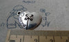 Accessories - 10 Pcs Of Antique Silver Heart Button Charms 18x20mm A6364