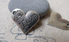 Accessories - 10 Pcs Of Antique Silver Heart Charms 18x21mm A7238