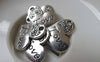 Accessories - 10 Pcs Of Antique Silver Heart Charms 18x21mm A7238