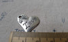 Accessories - 10 Pcs Of Antique Silver Heart Charms 18x21mm A7238