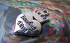 Accessories - 10 Pcs Of Antique Silver Heart Crown Charms 17x23mm A4968