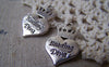 Accessories - 10 Pcs Of Antique Silver Heart Crown Charms 17x23mm A4968