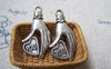 Accessories - 10 Pcs Of Antique Silver Heart Hand Charms Pendants 15x30mm A1375