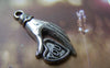 Accessories - 10 Pcs Of Antique Silver Heart Hand Charms Pendants 15x30mm A1375