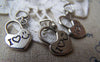 Accessories - 10 Pcs Of Antique Silver Heart Lock Charms 11x16mm A4263