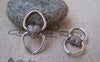 Accessories - 10 Pcs Of Antique Silver Heart Ring Connector Charms 13.5x25mm A919