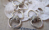 Accessories - 10 Pcs Of Antique Silver Heart Ring Connector Charms 13.5x25mm A919