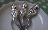 Accessories - 10 Pcs Of Antique Silver Huge Parrot Pendant Charms 15x55mm A810