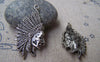 Accessories - 10 Pcs Of Antique Silver Indian Chief Charms Pendants 30x55mm A2285