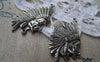Accessories - 10 Pcs Of Antique Silver Indian Chief Charms Pendants 30x55mm A2285