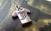 Accessories - 10 Pcs Of Antique Silver Jersey Shirts No. 9 Charms 15x18mm A1349