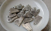 Accessories - 10 Pcs Of Antique Silver Kitten Cat Charms 14x20mm A6023