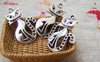 Accessories - 10 Pcs Of Antique Silver Kitten Cat Charms 16x22mm A2041
