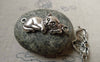 Accessories - 10 Pcs Of Antique Silver Kitten Cat Connector Charms 13x29mm A6394