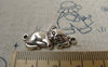 Accessories - 10 Pcs Of Antique Silver Kitten Cat Connector Charms 13x29mm A6394
