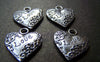 Accessories - 10 Pcs Of Antique Silver Lace Love Heart Charms Pendants 18x20mm A1962