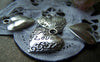Accessories - 10 Pcs Of Antique Silver Lace Love Heart Charms Pendants 18x20mm A1962