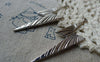 Accessories - 10 Pcs Of Antique Silver Lightning Bolt Charms Pendant Double Sided 14x50mm A5476