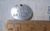 Accessories - 10 Pcs Of Antique Silver Love Round Charms 20mm A1329
